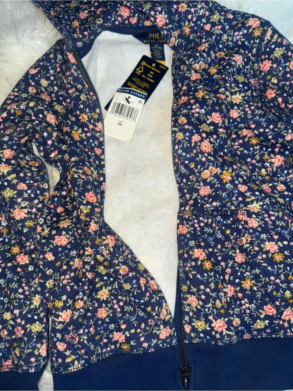 Girls Navy Floral Hoodie and coordinating joggers by Polo Ralph Lauren set